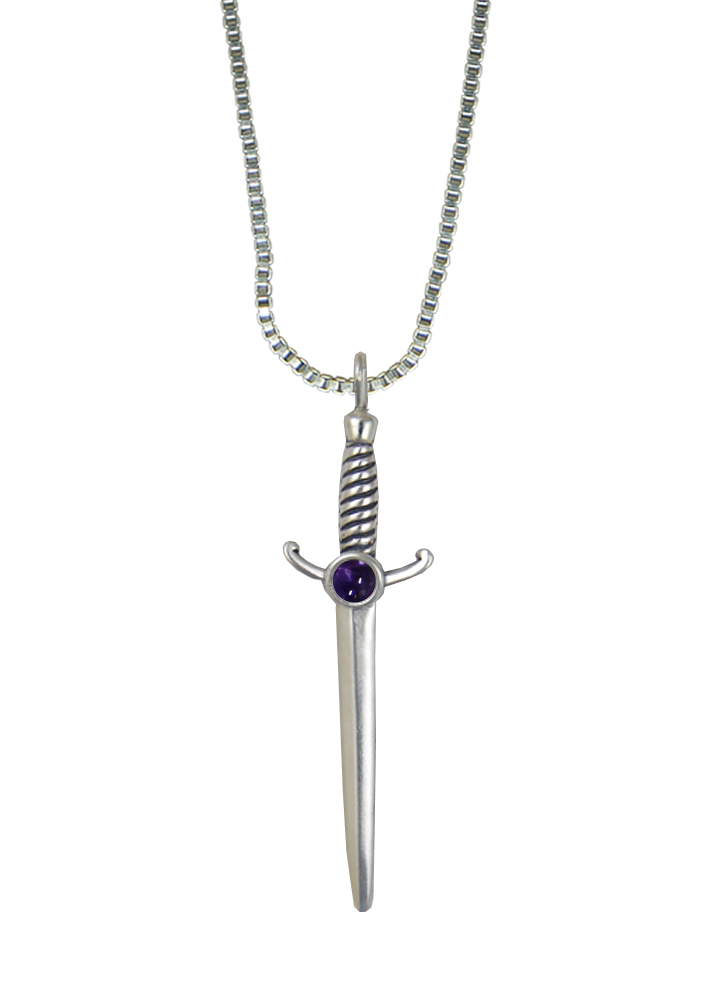 Sterling Silver Athena's Sword Pendant With Iolite